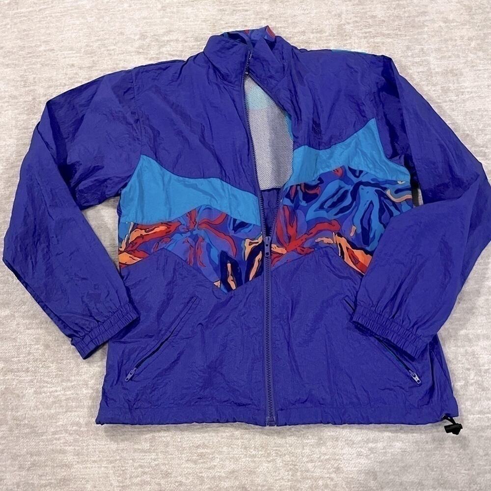 Vintage track jacket 80s color way swisher vented back large moving comfort - Picture 3 of 4